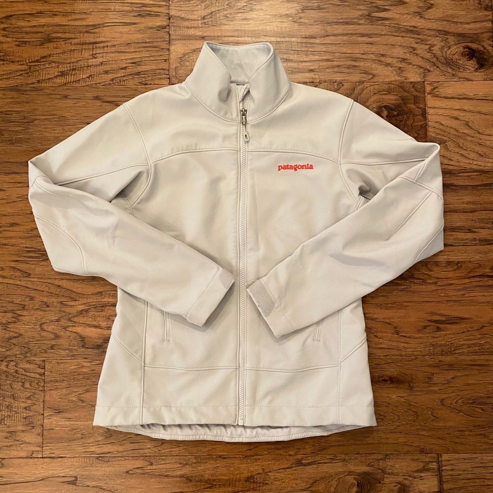 Patagonia Adze Softshell Jacket Women Small Gray Polartec Windbloc Full Zip